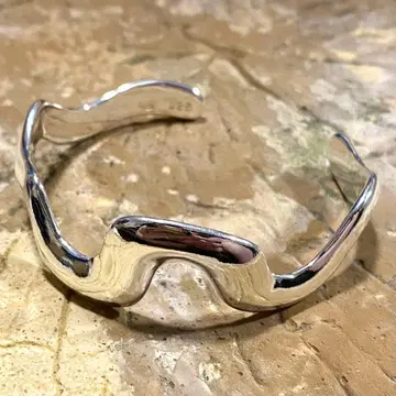 뱅글 팔찌 실버 925 웨이브 커브 실버 빈티지