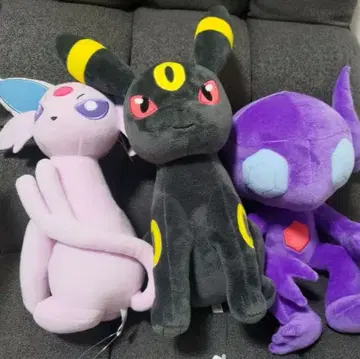 포켓몬 봉제 인형 블래키, 야밀라미, 에브이 포켓몬 3체 세트