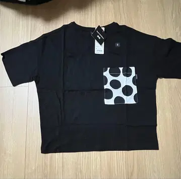 marimekko 반팔 T셔츠 S 블랙 도트 포켓