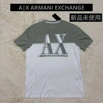 Armani Exchange 로고T셔츠 그레이/화이트 절개 M