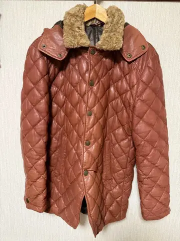 폴스미스 가죽 퀼팅 다운 코트