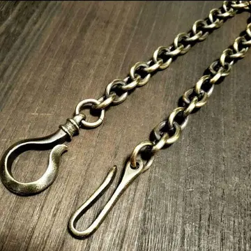 훈제 놋쇠 원형 코인 13mm 지갑 체인 빈티지 원형 후크