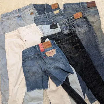 LEVI'S 데님 청바지 팬츠 남성용 여성용 묶음 판매 9점