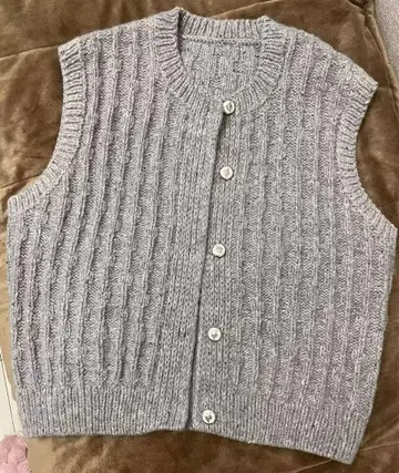 그레이 니트 베스트 슬리브리스