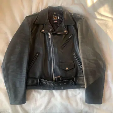 Schott 원스타 블랙 더블 라이더 자켓 42