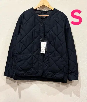 UNIQLO 퍼프 테크 노카라 자켓 블랙 S 사이즈 블랙 새상품 유니클로