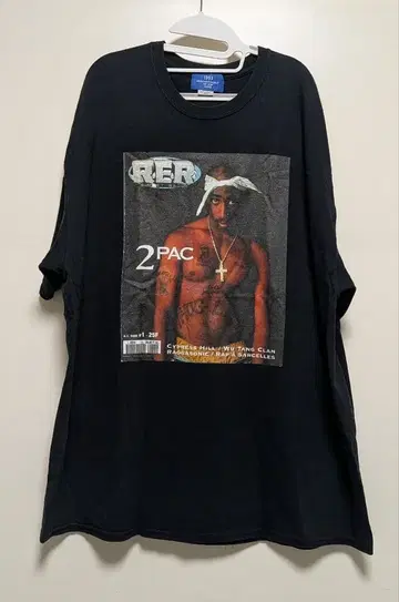 2PAC 티셔츠 블랙 XXL 사이즈 힙합