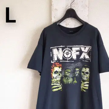 NOFX 밴드T 스컬 좀비 그래픽 티셔츠 블랙 멜로코어