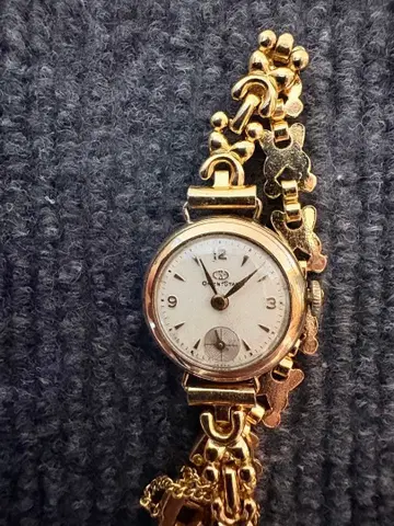 오리엔트 스타 빈티지 골드 아날로그 수동 와인딩 시계