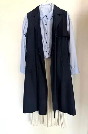 소주 soeju 플리츠 롱 스커트 라이트 그레이