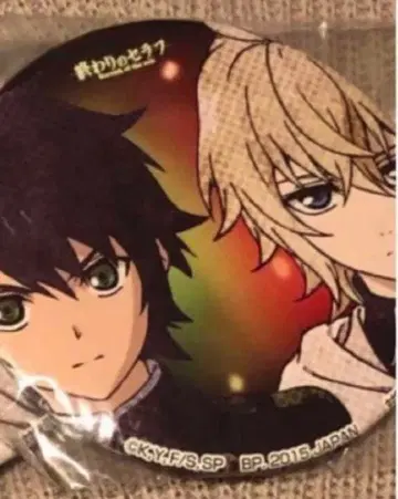 종말의 세라프 세가 프라이즈 캔뱃지 캐릭터 배지 유우이치로&미카엘라