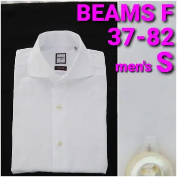 BEAMS F 비즈니스 셔츠 37-82 남성용S 화이트 무지 와이드 칼라