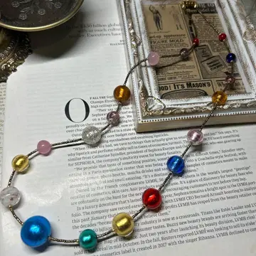 이탈리아제 베네치아 유리 목걸이 멀티 컬러