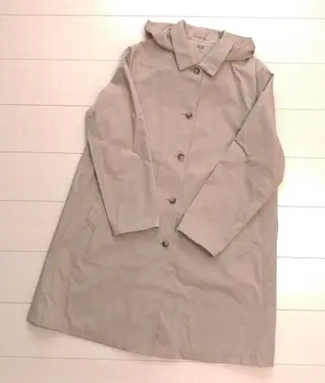 UNIQLO 유니클로 블록 테크 스텐카라 코트 베이지 XXL