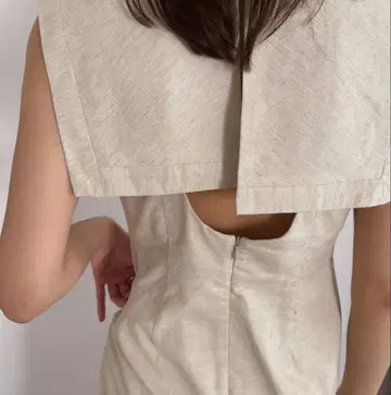 Rosary moon Linen Back Open Sailor Dress