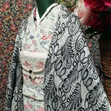 m-52 레이스풍 겉옷 모몽가 코트 얇은 겉옷 긴 겉옷 기모노