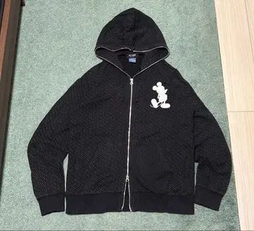 빔즈 디즈니 폴카 도트 미키 자수 더블 지퍼 후드티 도트