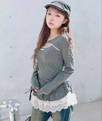 OLIVE des OLIVE 레이스 티어드 튜닉