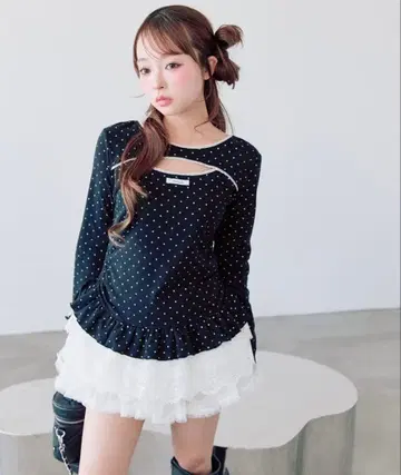 OLIVE des OLIVE 레이스 티어드 튜닉