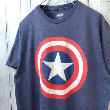MARVEL 캡틴 아메리카 프론트 로고 T셔츠 네이비 계열 M 구제 의류