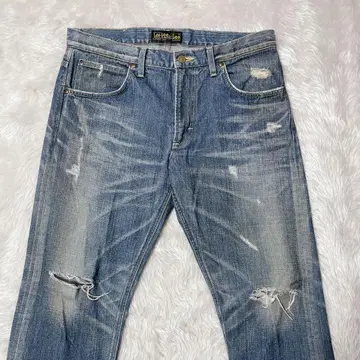 Lee riders w34 귀신 수염 허니컴 데미지 데님 청바지