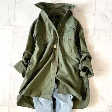 새상품급 프레임워크 라이트 몰스킨 워크 셔츠 밀리터리 셔츠 일본제