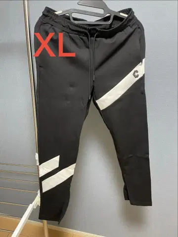 크로노스 스트라이프 디자인 조거 팬츠 XL 블랙/화이트