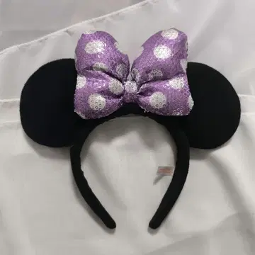 [ 새상품급 ] 미니 머리띠 보라색 도트 리본