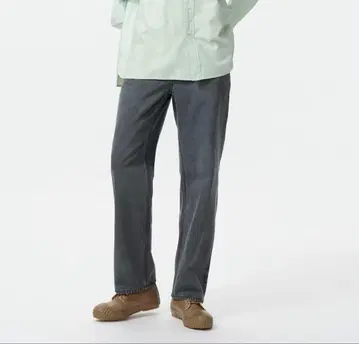 [새상품급] 유니클로 스트레이트 데님 청바지 블랙 28 남성용