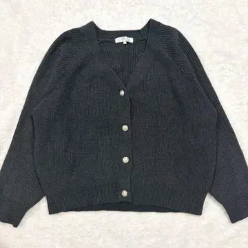 grove 그로브 골드 버튼 래글런 니트 가디건 M 그레이