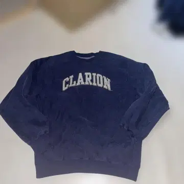 90s 칼리지 맨투맨 CLARION XXL 네이비 페이드 빅 로고