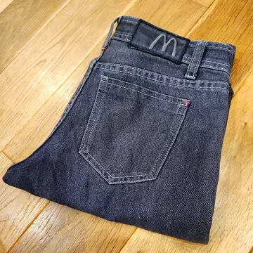 [ Mcdonalds ] 맥도날드 블랙 데님 팬츠 청바지 블랙 기업 로고