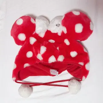 디즈니 도트 팬캡 빨간색