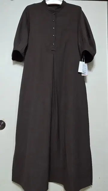 브라운 반팔 셔츠 원피스