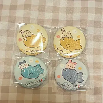 치이카와 캔뱃지 4개 모구모구본포 카와고에 한정판 토끼 헌책방 하치와레