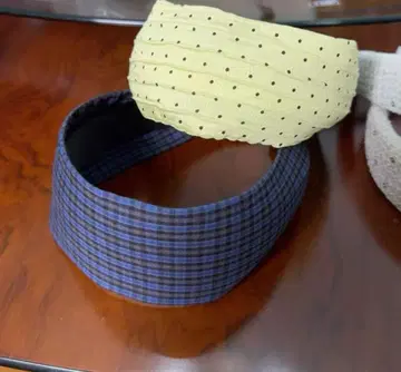 체크 무늬와 도트 무늬 헤어밴드 세트