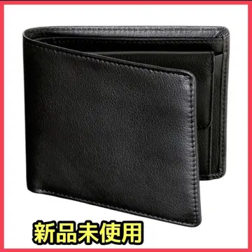 미사용 새상품 일본제 천연 가죽 접이식 지갑 블랙 남성용 무료배송 선물