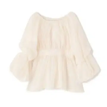 시어 개더 페플럼 블라우스 24SS