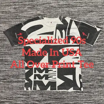 레어 Specialized 90s USA제 싱글 스티치 올 패턴 T셔츠