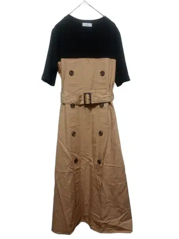 [ A0154 ] Bouchon 부숑 벨트 포함 롱 원피스 반팔