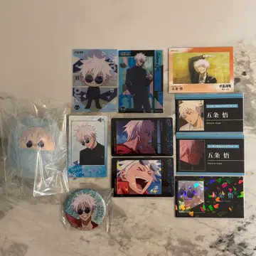 주술회전 고죠 사토루 싸개 탭인형 카드 캔뱃지 세트