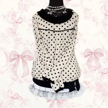 y2k axes femme 도트 물방울 리본 위시코어 발레코어