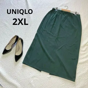 UNIQLO 스트레치 더블 페이스 내로우 스커트 그린 XXL