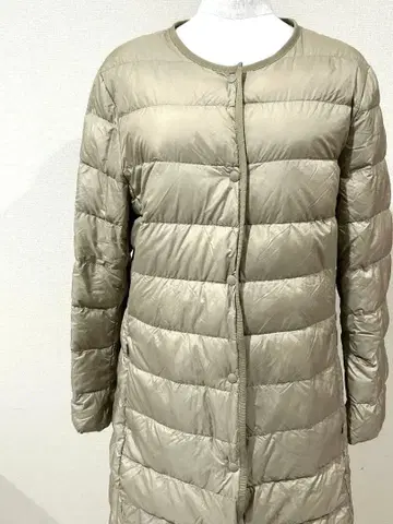 새상품급 유니클로 울트라 라이트 다운 롱 코트 XL 브라운 경량