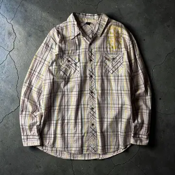 FUBU 체크 셔츠 긴팔 셔츠 후부 스트릿 HIPHOP B