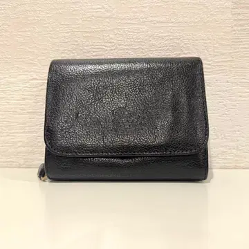 일비종떼 블랙 가죽 접이식 지갑