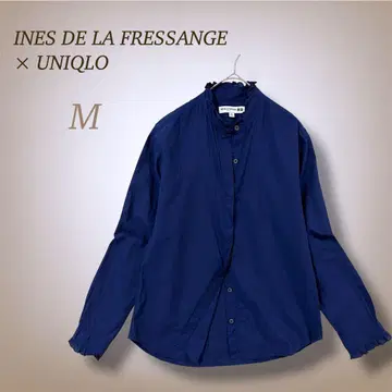 UNIQLO 이네스 유니클로 프릴 넥 긴팔 블라우스 면 100% M