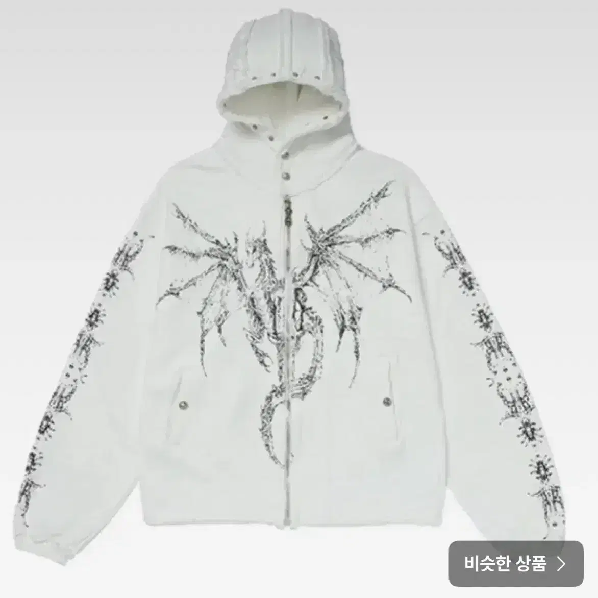 3/New] PugClub Dragon Hoodie Zip-up White #떠그클럽,#떠그