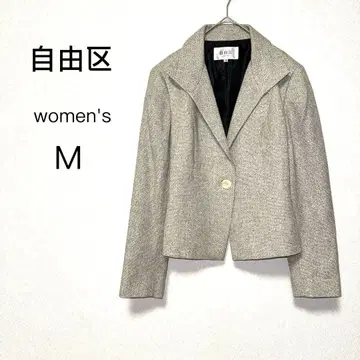 [ 자유구 ] 테일러드 자켓 M 그레이 트위드조 1버튼 고급