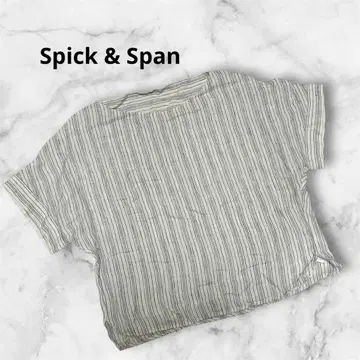 Spick & Span 스트라이프 블라우스 여성용 베이지 린넨